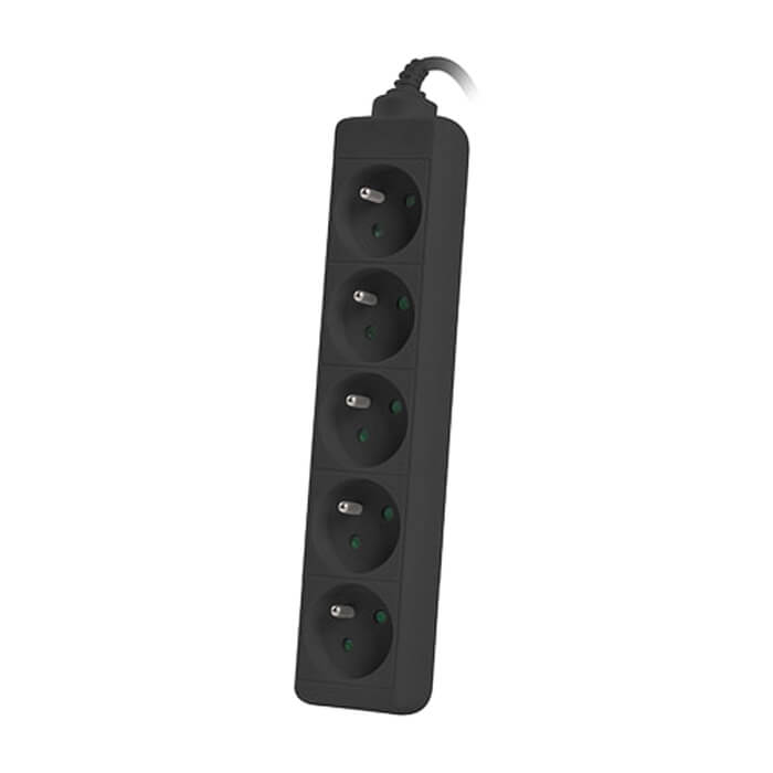 Lanberg power strip 3m, 5 socket,s french quality-grade copper cable, black (тъмнейл - 2)