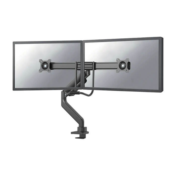 Neomounts by NewStar Screen Desk Mount 2 screens (topfix clamp & grommet) for 2 Monitor Screens, Black ID 66741 (тъмнейл - 2)