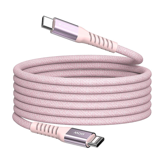Verbatim Sync & Charge USB-C to USB-C 100W Magnetic 120 cm - Pink ID 84960 на супер цена от GT Computers Verbatim Sync & Charge USB-C to USB-C 100W Magnetic 120 cm - Pink ID 84960 на супер цена