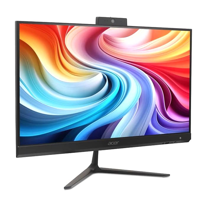 Acer Aspire C24-B, 23.8'' FHD IPS AiO 120Hz, AMD Ryzen 5 7430U (up to 4.30GHz, 19MB), 16GB DDR4 (1 slot free), 512GB SSD, no DVD, AMD Radeon Graphics, HDMI, USB 3.2, USB 2.0, Type- C, RJ-45, WiFi 6, BT 5.0, Glan,Tilt, Cam+mic, NO OS, Black (тъмнейл - 2)