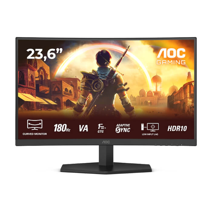 AOC C24G42E, 23.6" VA Curved 1500R, WLED, 1020x1080@180Hz, 4ms GtG, 0.5ms MPRT, 250cd m/2, 3000:1, 80M:1 DCR, Adaptive Sync, FlickerFree, Low Blue Light, 2Wx2, Tilt, 2xHDMI, DP ID 88631 на супер цена