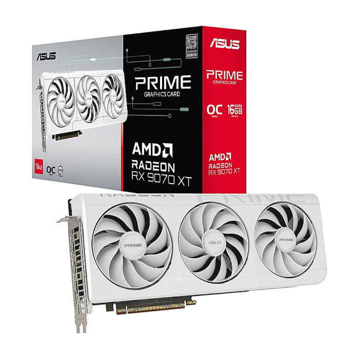 Asus Prime RX 9070XT 16GB GDDR6 OC White ID 92218 (тъмнейл - 2)