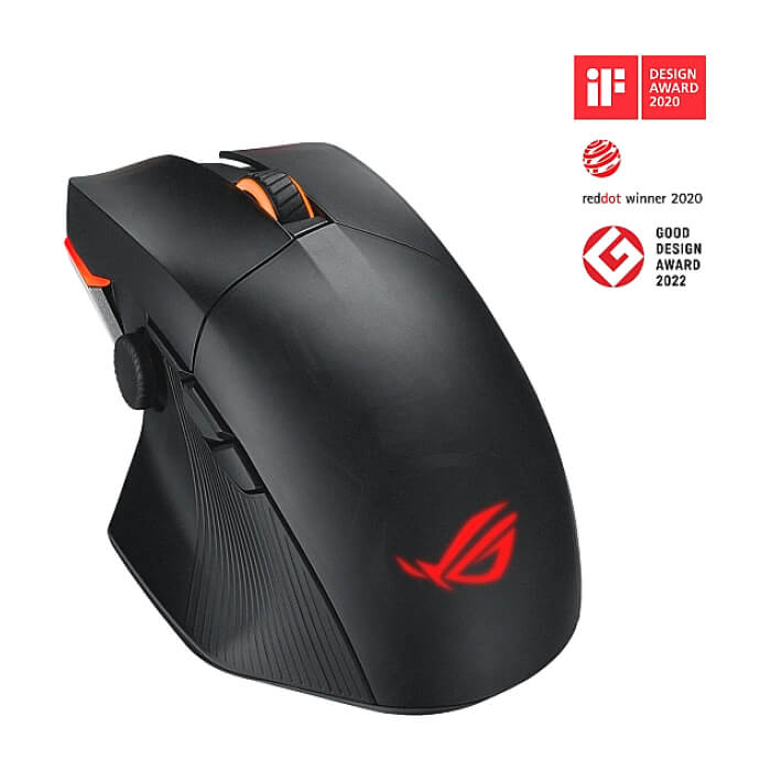Asus ROG Chakram X Origin Gaming Mouse, Tri-mode connectivity (2.4GHz RF, Bluetooth, Wired), 36000 DPI sensor, 11 programmable buttons, Detachable joystick, Paracord cable, Black (тъмнейл - 2)