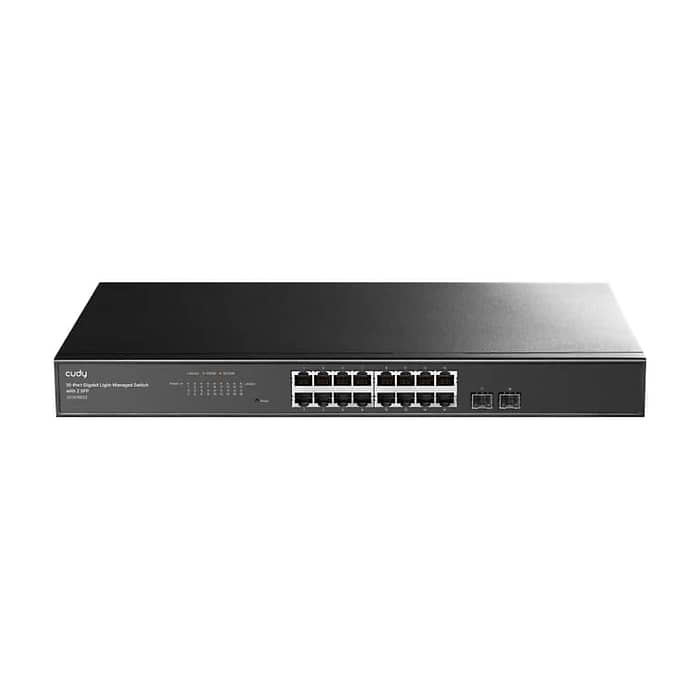 Cudy GS1016ES2 16-Port Gigabit Light Managed Switch with 2 SFP, 19 inch, 16 Gigabit RJ45 Ports + 2 SFP Slots, Rack-mountable Steel Case на супер цена от GT Computers Cudy GS1016ES2 16-Port Gigabit Light Managed Switch with 2 SFP, 19 inch, 16 Gigabit RJ45 Ports + 2 SFP Slots, Rack-mountable Steel Case на супер цена