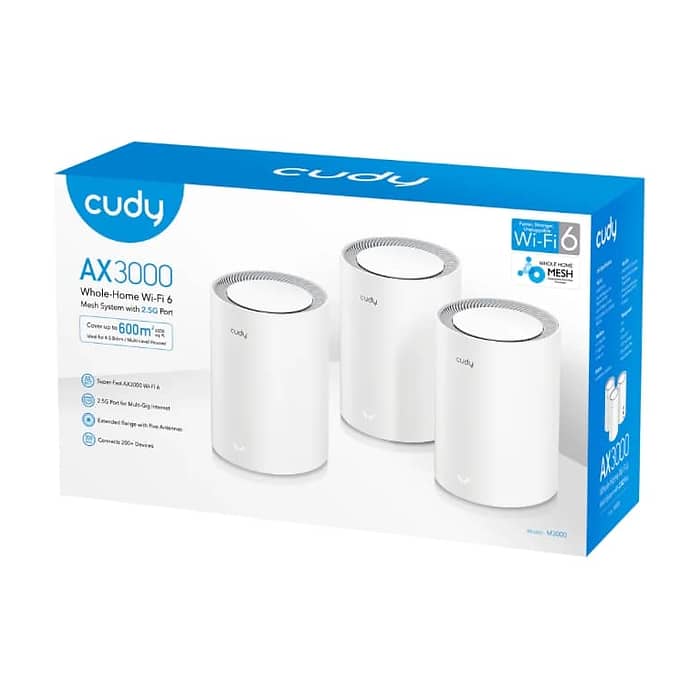 Cudy M3000 (3-Pack) AX3000 Wi-Fi 6 Mesh 2402Mbps at 5GHz + 574Mbps at 2.4GHz (тъмнейл - 2)