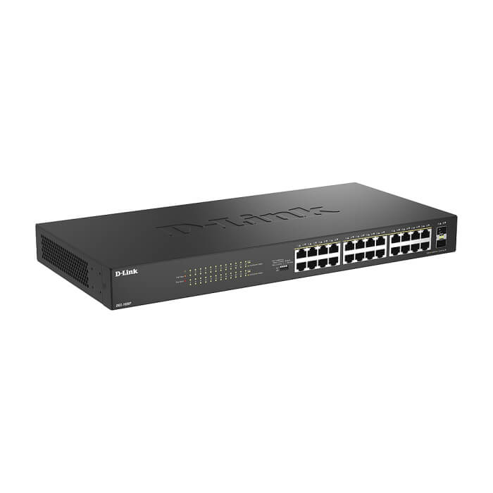 D-Link 24-Port Desktop Gigabit PoE Switch with 2 x 100/1000Mbps Combo Ports (тъмнейл - 2)
