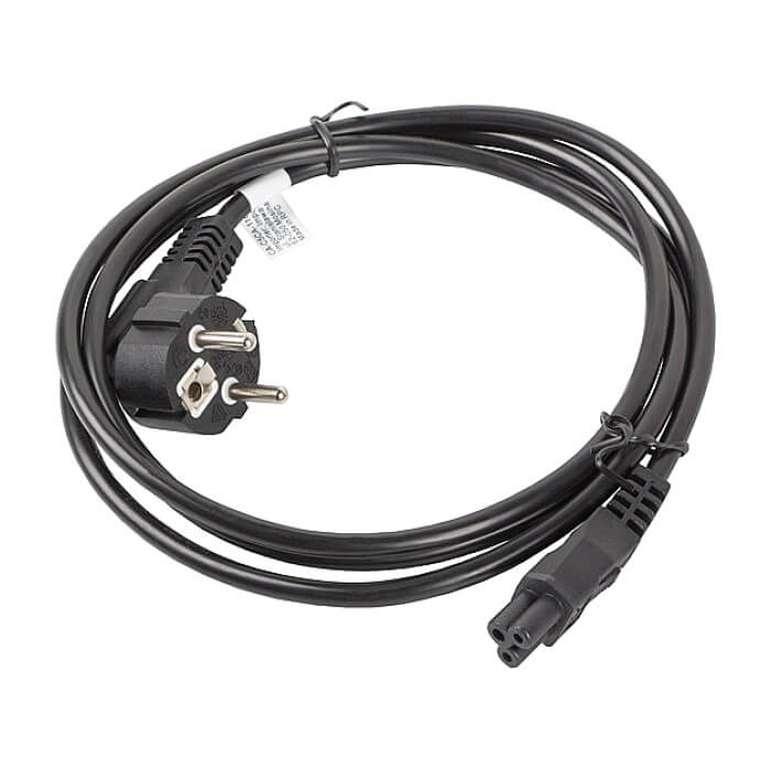 Кабел - Lanberg CEE 7/7 (MICKEY) -> IEC 320 C5 power cord 1.8m VDE, black ID 72489 (тъмнейл - 3)