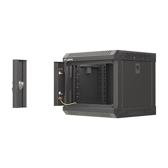 Lanberg rack cabinet 10" wall-mount 4U/300x300 (flat pack) with glass door black ID 87211 (тъмнейл - 5)