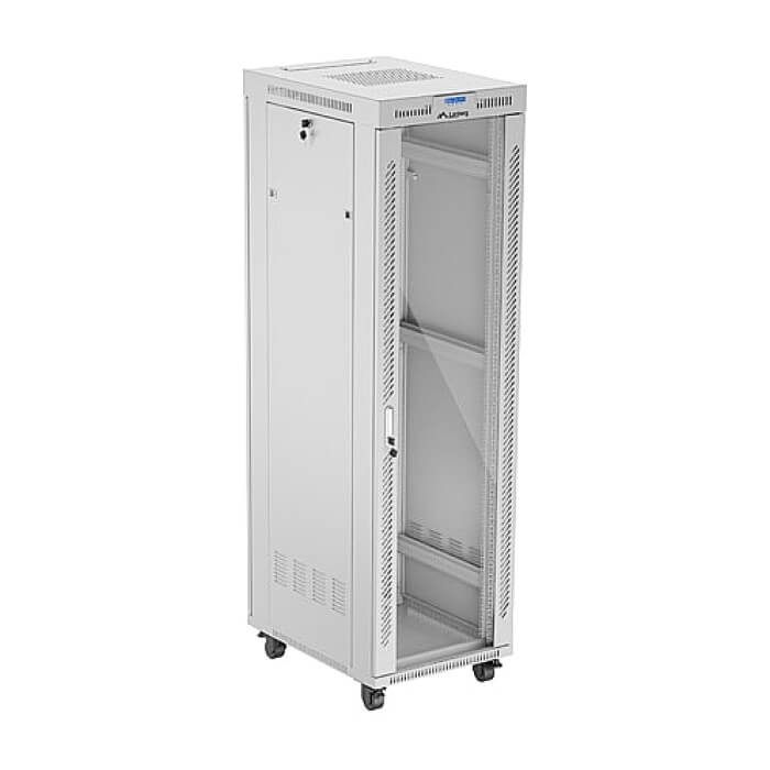 Lanberg rack cabinet 19" free-standing 42U/600x800 (flat pack) with glass door lcd grey v2 ID 87183 (тъмнейл - 4)