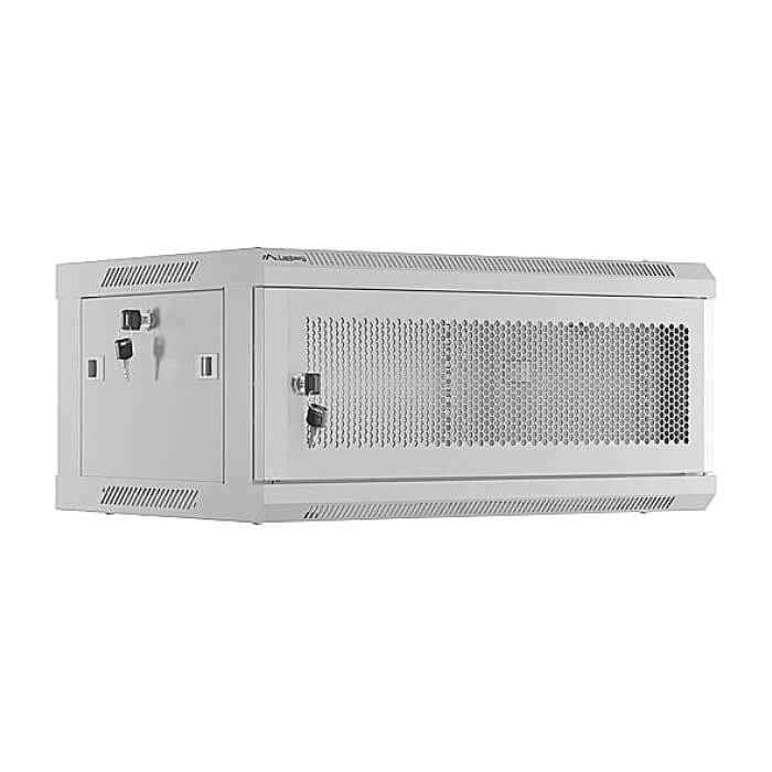 Lanberg rack cabinet 19" wall-mount 4U/600x450 with perforated door grey (flat pack) ID 87611 на супер цена