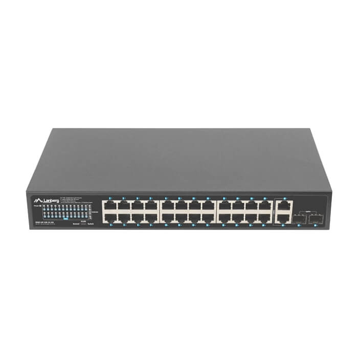 Lanberg switch 24x 1GB poe+/2x GB 2x sfp rack 19" gigabit ethernet 250w (тъмнейл - 2)