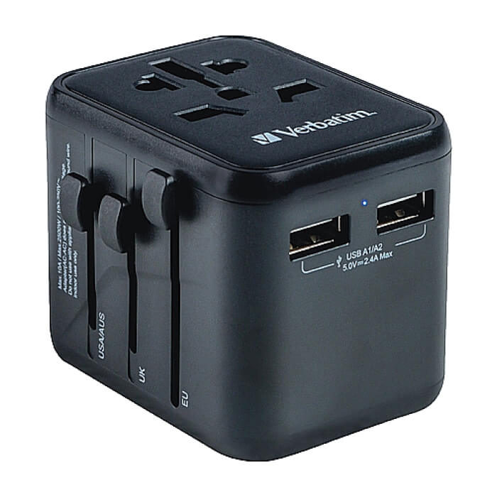 Verbatim UTA-01 Universal Travel Adapter with 2 x USB-A ports на супер цена