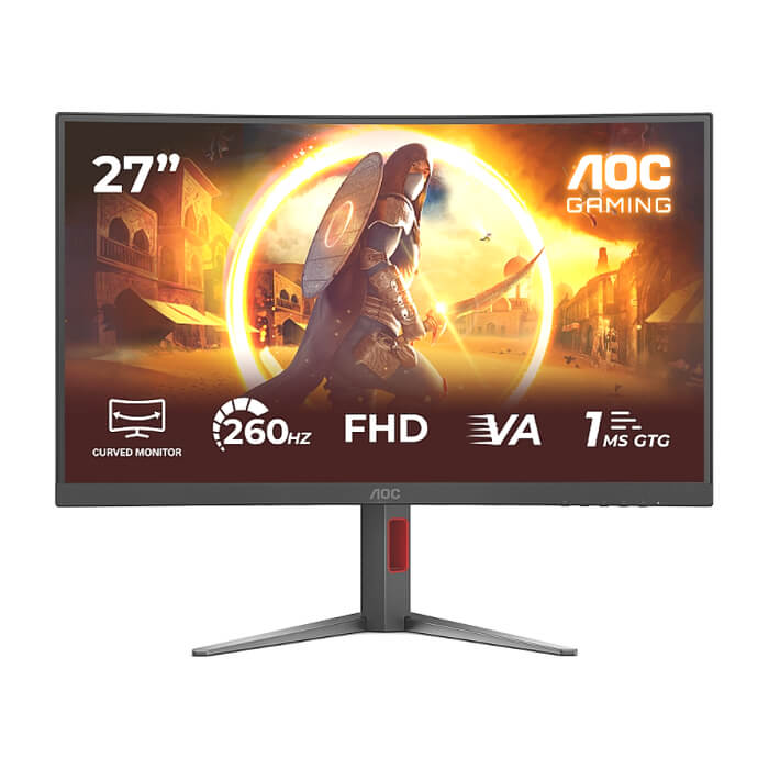 AOC C27G4Z2, 27" Curved 1500R, Fast VA, WLED, 1920x1080@260Hz (OC, Native 240Hz), 1ms GtG, 0.3ms MPRT, 300cd m/2, 3000:1, Adaptive Sync, FlickerFree, Low Blue Mode, Tilt, Heig ID 97300 на супер цена
