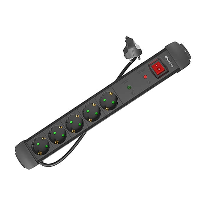 Lanberg surge protector sp1 5m 5x schuko outlets black (тъмнейл - 3)
