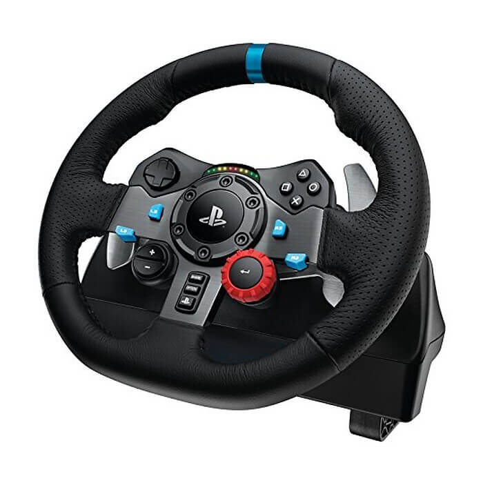 Logitech G29 Driving Force Racing Wheel, PlayStation 4, PlayStation 3, PC, 900° Rotation, Dual Motor Force Feedback, Adjustable Pedals, Leather ID 74320 (тъмнейл - 2)