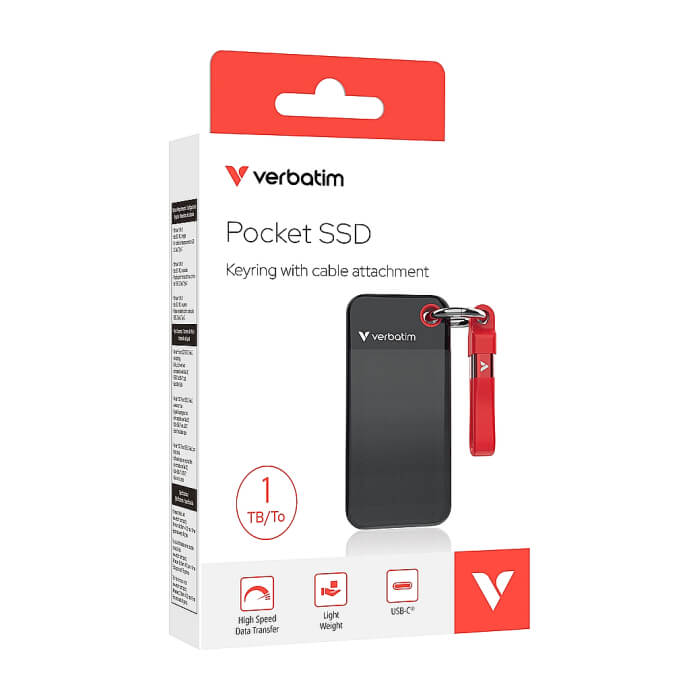 Verbatim Pocket SSD USB 3.2 Gen 2 1TB Black/Red ID 84837 (тъмнейл - 5)