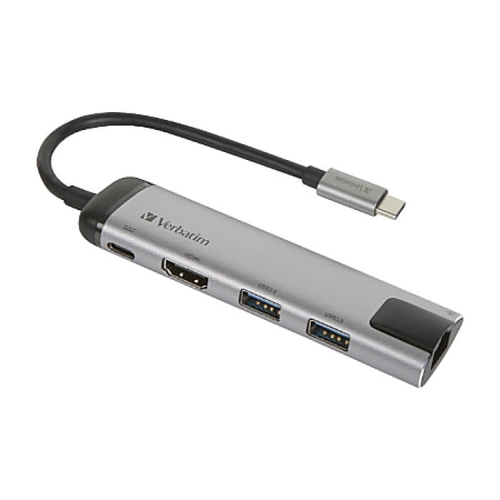 Verbatim USB-C Multiport Hub USB 3.1 Gen1/USB 3.0 x2/HDMI/RJ45 (тъмнейл - 5)