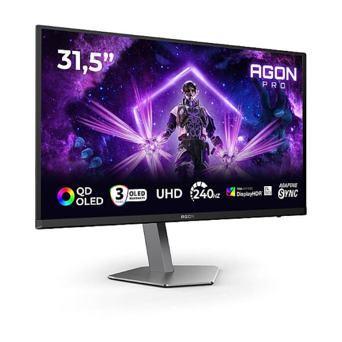 AOC AG326UZD2, 31.5" QD-OLED, 3840x2160@240Hz, 0.03ms GtG, 250cd m/2 (SDR), 1000cd m/2 (HDR), 1.500.000:1, 80M:1, Adaptive Sync, FlickerFree, LowBlue Mode, 8Wx2, Tilt, Height ID 97299 (тъмнейл - 2)