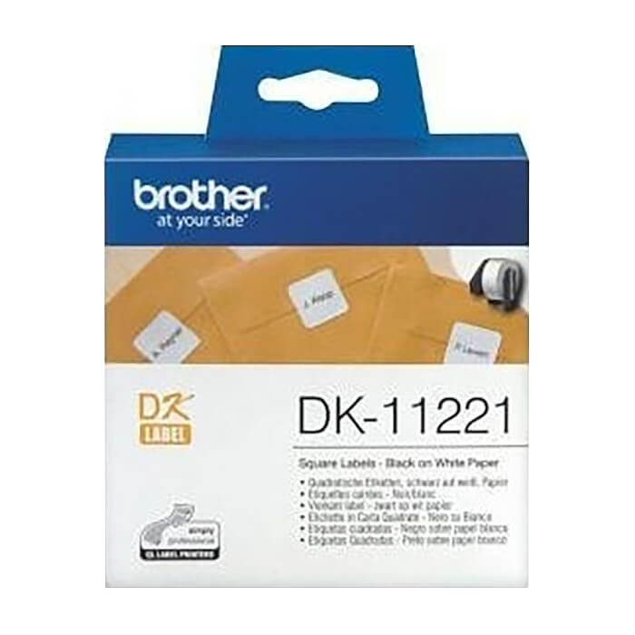 Brother DK-11221 Square Paper Labels, 23mmx23mm, 1000 labels per roll (Black on White) ID 70784 на супер цена