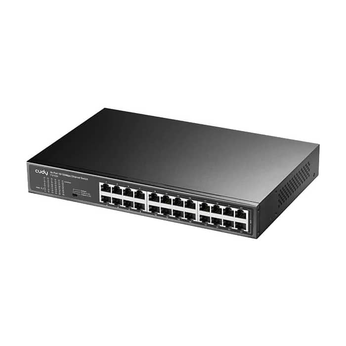 Cudy FS1024 24-Port 10/100 Mbps Metal Switch, 24 10/100 Mbps RJ45 Ports, Rack-mountable Steel Case (тъмнейл - 3)
