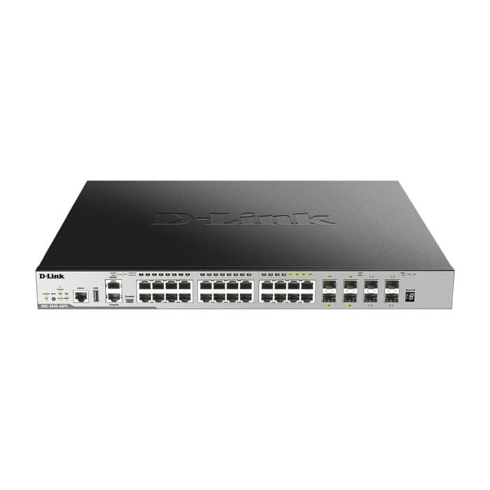 D-Link 20-port GE PoE 370W Layer 3 Stackable Managed Gigabit Switch including 4-port Combo 4-port Combo на супер цена