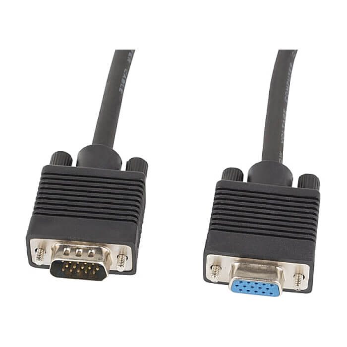 Кабел - Lanberg Cable VGA M/F EXTENSION 5M Shielded Ferrite Black ID 72510