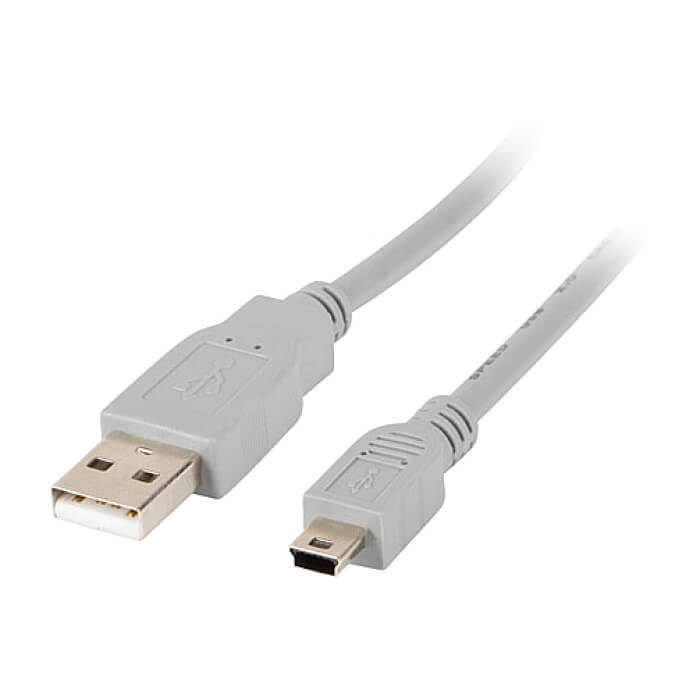 Кабел - Lanberg USB MINI-B(M) -> USB-A (M) 2.0 cable 1.8m, grey (Canon) ID 72645 (тъмнейл - 2)