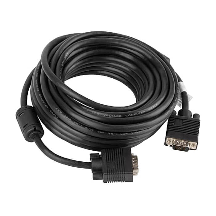 Кабел - Lanberg VGA M/M cable 10m dual-shielded, 2x ferrite, black ID 72509