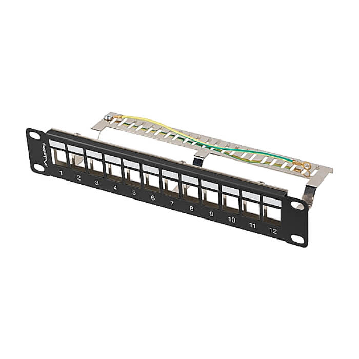 Lanberg patch panel blank 12 port 1U 10" ftp for keystone modules black v2 ID 86960 (тъмнейл - 3)