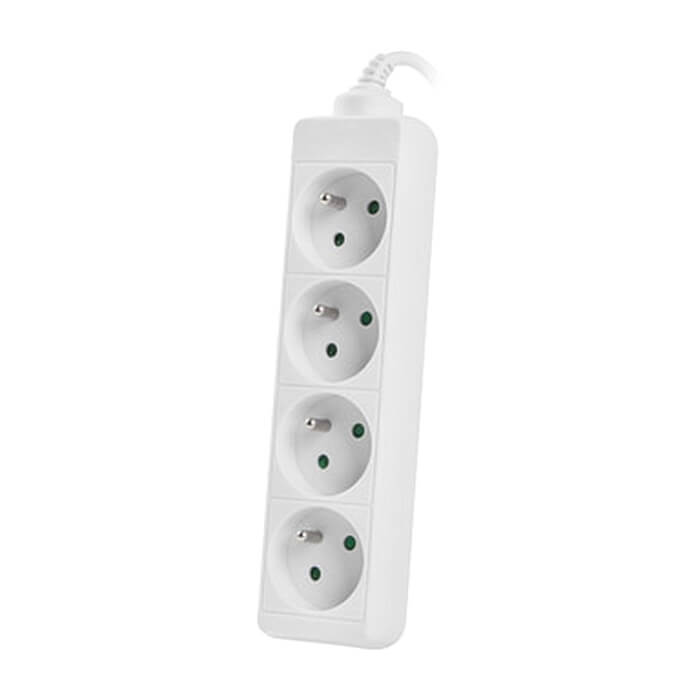 Lanberg power strip 1.5m, 4 sockets, french quality-grade copper cable, white (тъмнейл - 2)