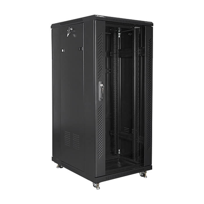 Lanberg rack cabinet 19" free-standing 27U / 600x800 self-assembly flat pack, black ID 71919 (тъмнейл - 2)