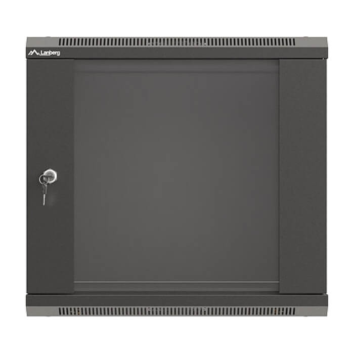 Lanberg rack cabinet 19" wall-mount 9U/540x350 (flat pack) with glass door black ID 87598 (тъмнейл - 3)