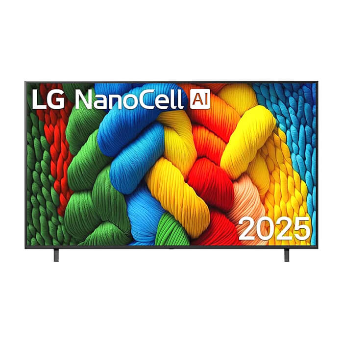 LG 75NANO80A3B, 75" 4K HDR Smart Nano Cell TV, 3840x2160, DVB-T2/C/S2, AI Alpha 7, HDR 10 PRO, webOS 25, ThinQ AI, VRR, ALLM, HGiG, WiFi, Clear Voice, AI Upscaling, Bluetooth, Hdmi e-ARC , CI, LAN, AirPlay2, Chromecast, 2 Pole stand, Black ID 88966