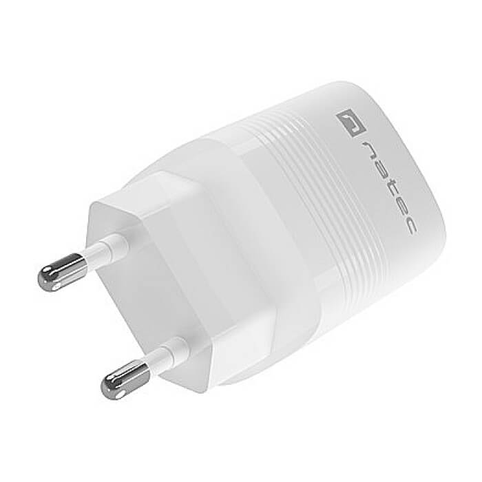Natec USB Charger Ribera Gan 1X USB-A + 1X USB-C 30W, White (тъмнейл - 5)