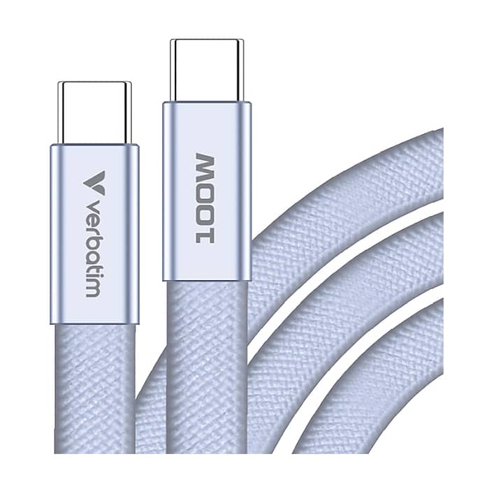 Verbatim Sync & Charge SoftTouch USB-C to C cable 100W 120 cm - Purple (тъмнейл - 2)