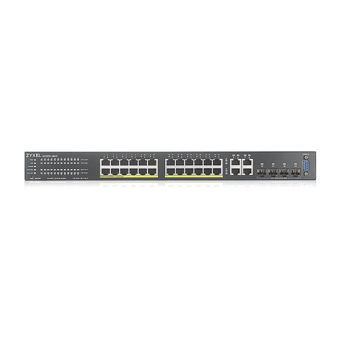 ZyXEL GS2220-28HP, EU region, 24-port GbE L2 PoE Switch with GbE Uplink (1 year NCC Pro pack license bundled) на супер цена