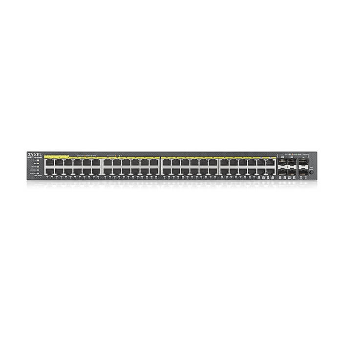 ZyXEL GS2220-50HP, EU region, 48-port GbE L2 PoE Switch with GbE Uplink (1 year NCC Pro pack license bundled)