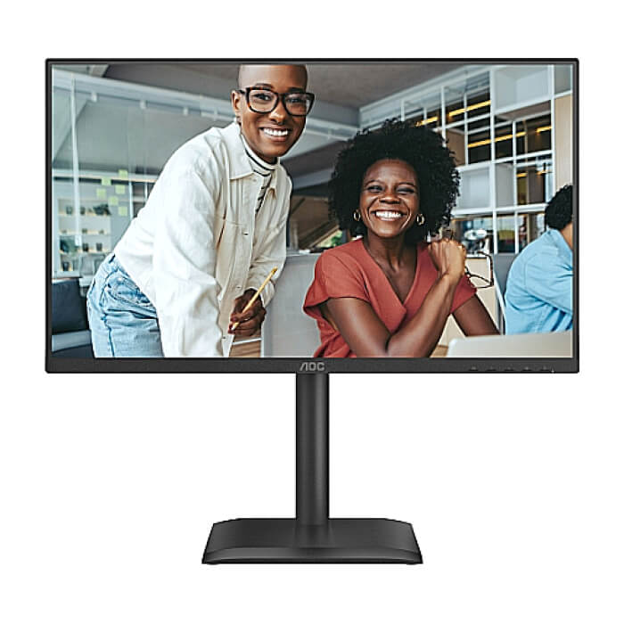 AOC 24E4U, 23.8" IPS WLED, 1920x1080@120Hz, 4ms GtG, 300cd m/2, 1500:1, 20M:1 DCR, Adaptive Sync, FlickerFree, Anti Blue Light, 2Wx2, Tilt, Height Adjust, Pivot, Swivel, D-SUB, HDMI, USB Hub ID 89874 (тъмнейл - 2)