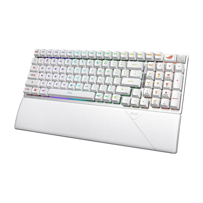 Asus ROG Strix Scope II 96 Wireless Gaming Keyboard, Tri-Mode Connection, Dampening Foam & Switch-Dampening Pads, Hot-Swappable Pre-lubed ROG NX Snow Mechanical Switches, PBT Keycaps, RGB-White (тъмнейл - 2)