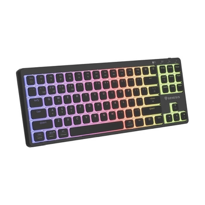 Genesis Gaming Keyboard Thor 430 TKL Wireless, US, RGB Mechanical Outemu Pink, Silent Slim, Black (тъмнейл - 3)