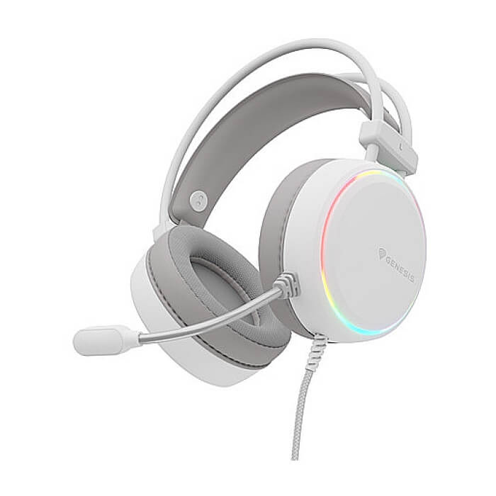 Genesis Headset Neon 613 G2 With Microphone RGB Illumination White ID 87911 (тъмнейл - 3)