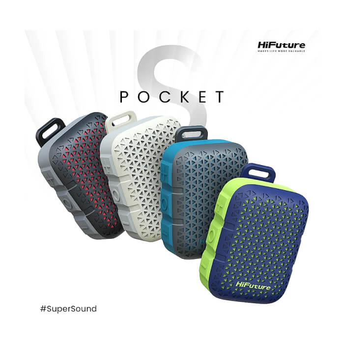 HiFuture Pocket S Blue, Bluetooth 5.4, IPX7 Waterproof, 5W Output, Pair to Play (TWS Mode), Up to 8 Hours Playtime, Support Clip for Wear, Support Magnetic ID 94778 (тъмнейл - 2)