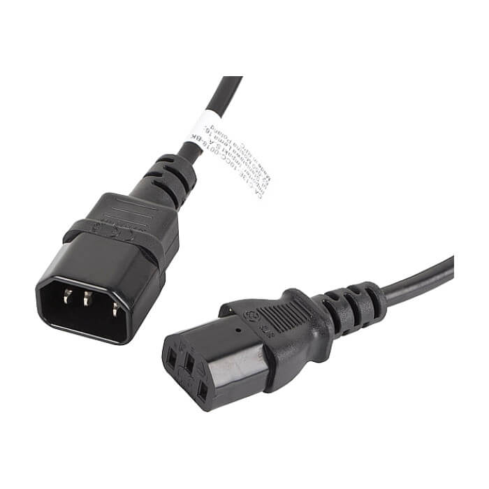 Кабел - Lanberg extension power supply cable IEC 320 C13 -> C14 1.8m, black ID 72496 (тъмнейл - 4)