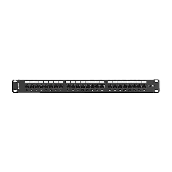 Lanberg patch panel 24 port 1U 19" CAT.5e utp with cable organizer black ID 86970 на супер цена