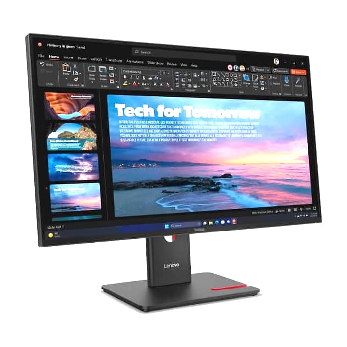 Lenovo ThinkVision T27QD-40 27" IPS, 16:9, 2560x1440, 1500:1, 4/6ms, 120Hz, HDMI, DP, RJ-45, USB, Tilt, Swivel, Pivot, Height Adjust Stand (тъмнейл - 3)