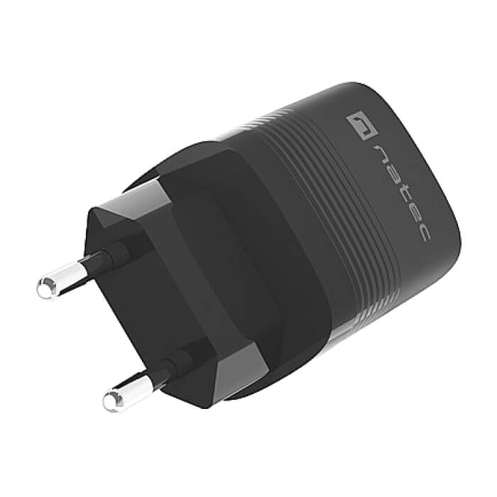 Natec USB Charger Ribera Gan 1X USB-A + 1X USB-C 30W, Black (тъмнейл - 5)