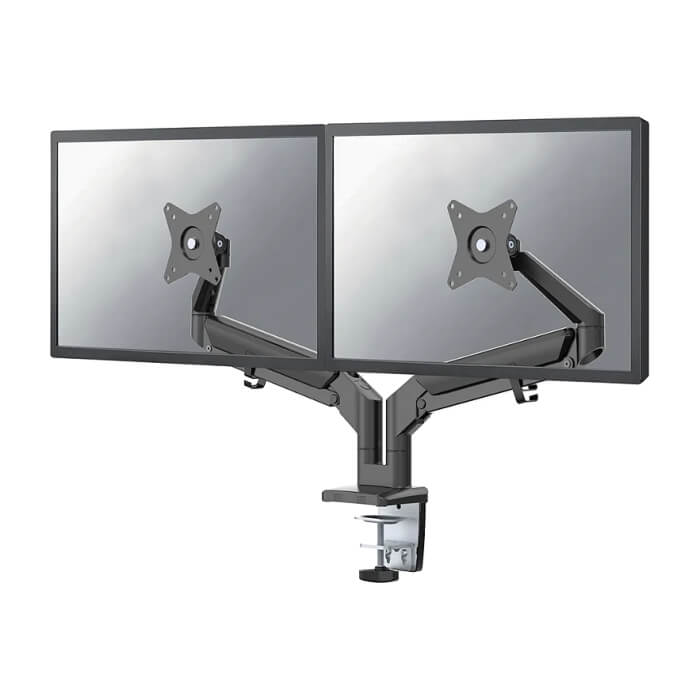 Neomounts by Newstar Desk Mount ultra flat (clamp/grommet) for 2 Monitor Screens ID 66744 (тъмнейл - 2)