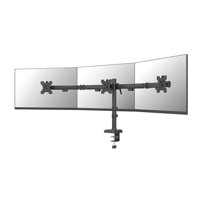 Neomounts Nero Triple Flat Screen Desk Mount (phone holder+Quick-fix clamp/grommet) ID 86700 (тъмнейл - 3)