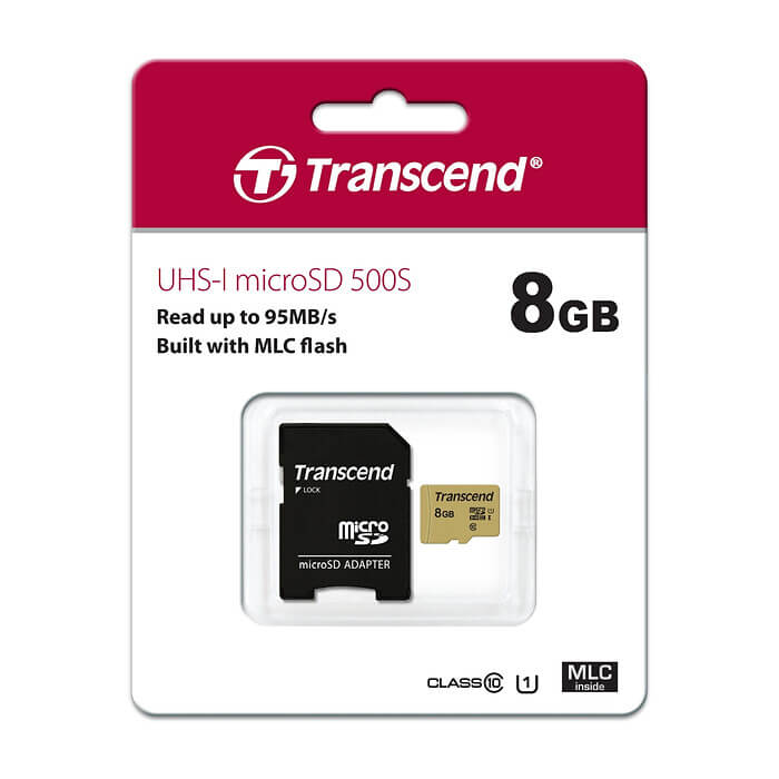 Transcend 8GB micro SD UHS-I U3 (with adapter), MLC ID 73976 (тъмнейл - 2)
