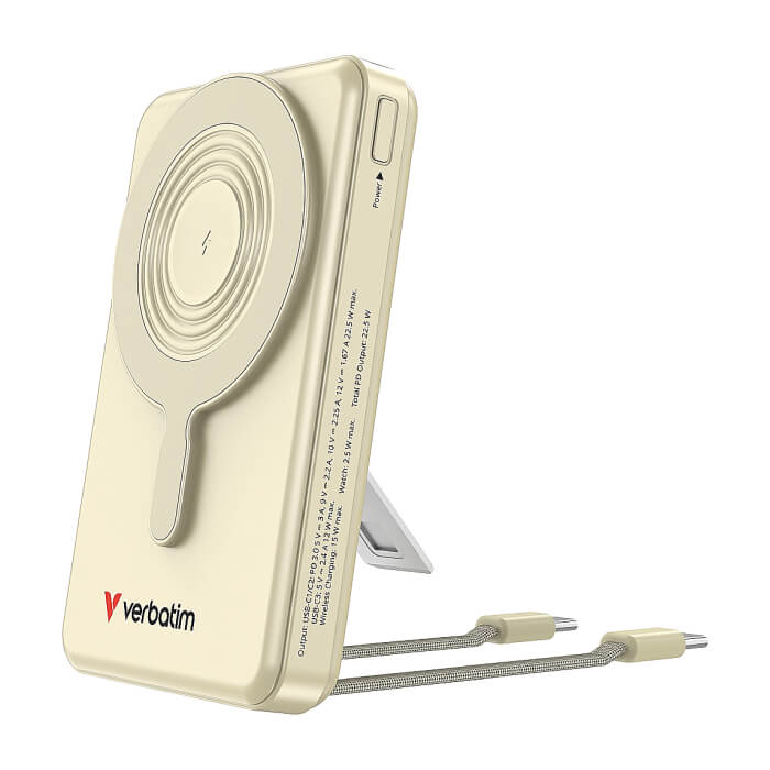 Verbatim Power Bank Magnetic Wireless 10.000 mAh C+C Display Gold ID 97023 (тъмнейл - 2)